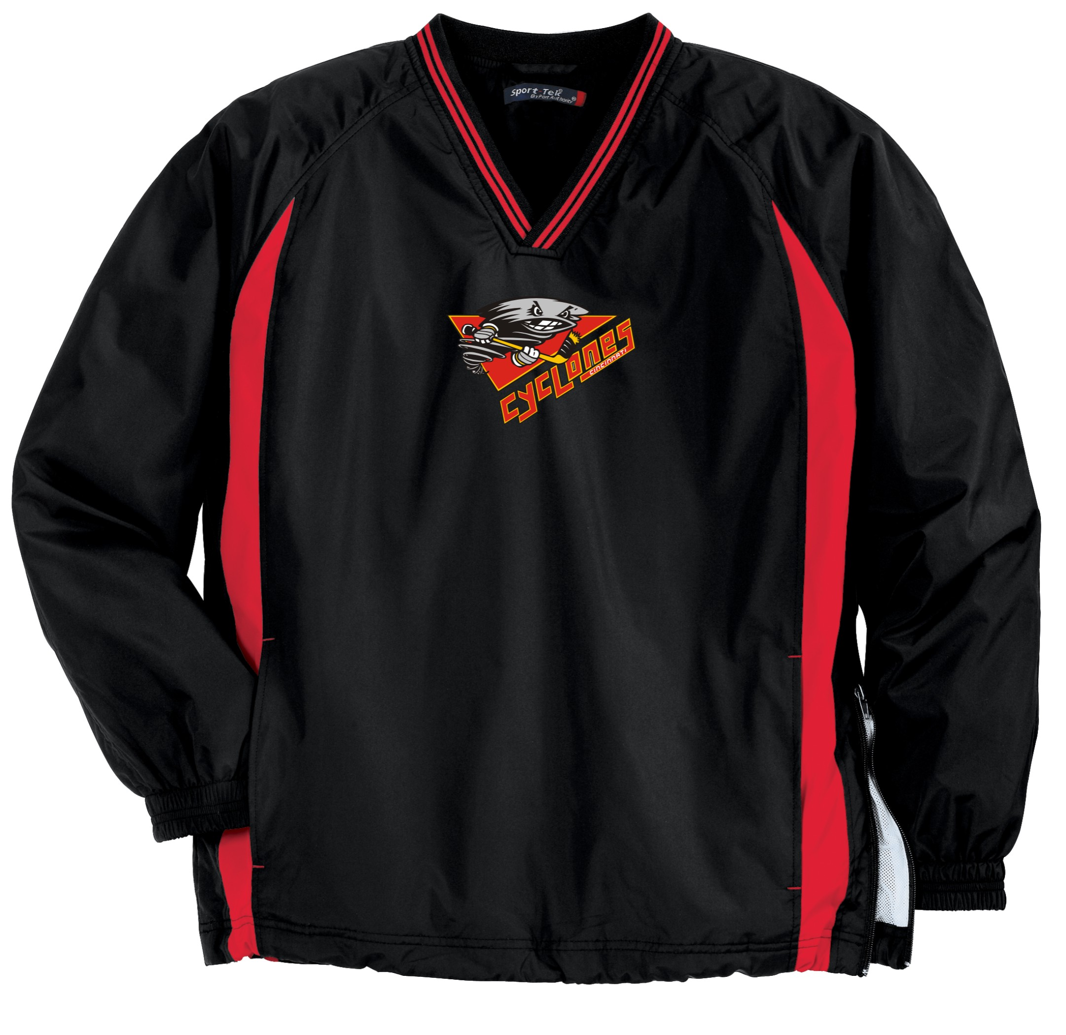 Tipped V-Neck Raglan Wind Shirt
